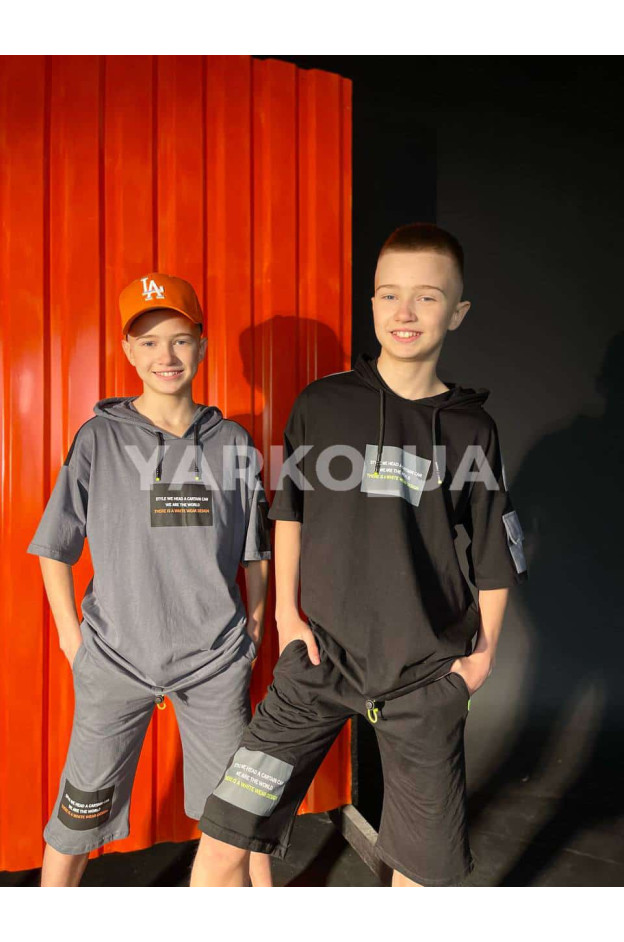 Костюм MAGO для хлопчиків на літо 3252 котон графіт STYLE 140(р)