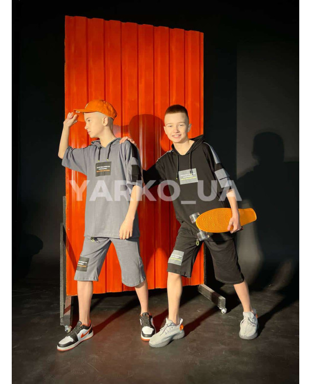 Костюм MAGO для хлопчиків на літо 3252 котон графіт STYLE 140(р)