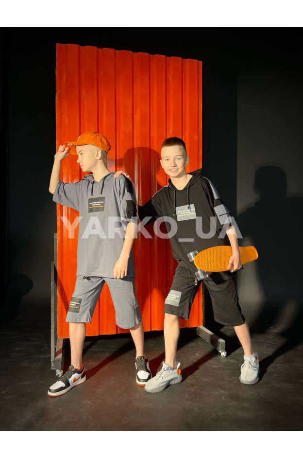 Костюм MAGO для хлопчиків на літо 3252 котон чорний STYLE 140(р)