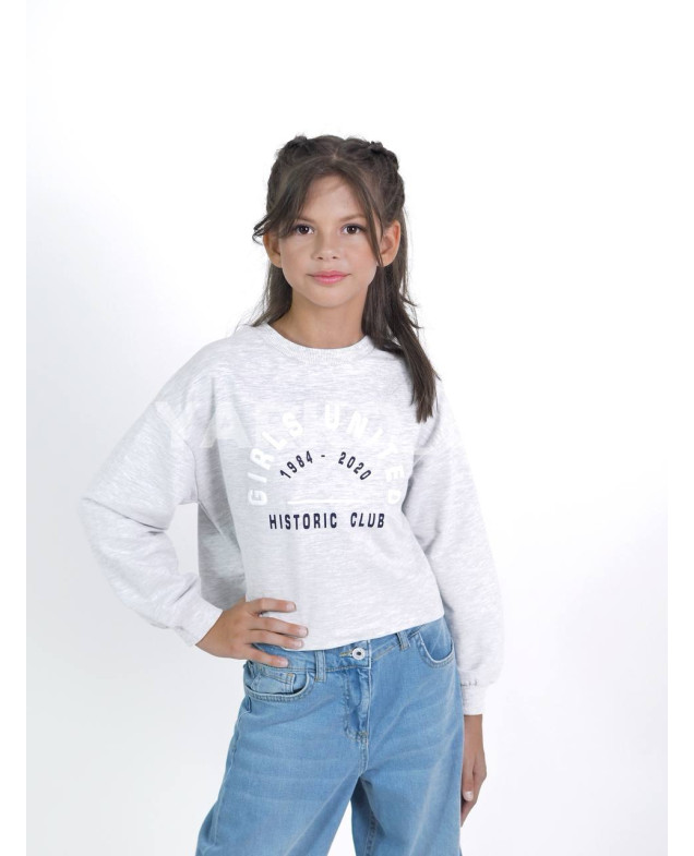 Світшот WANEX для дівчаток весна/осінь 32509 котон сірий меланж Girls united 128(р)