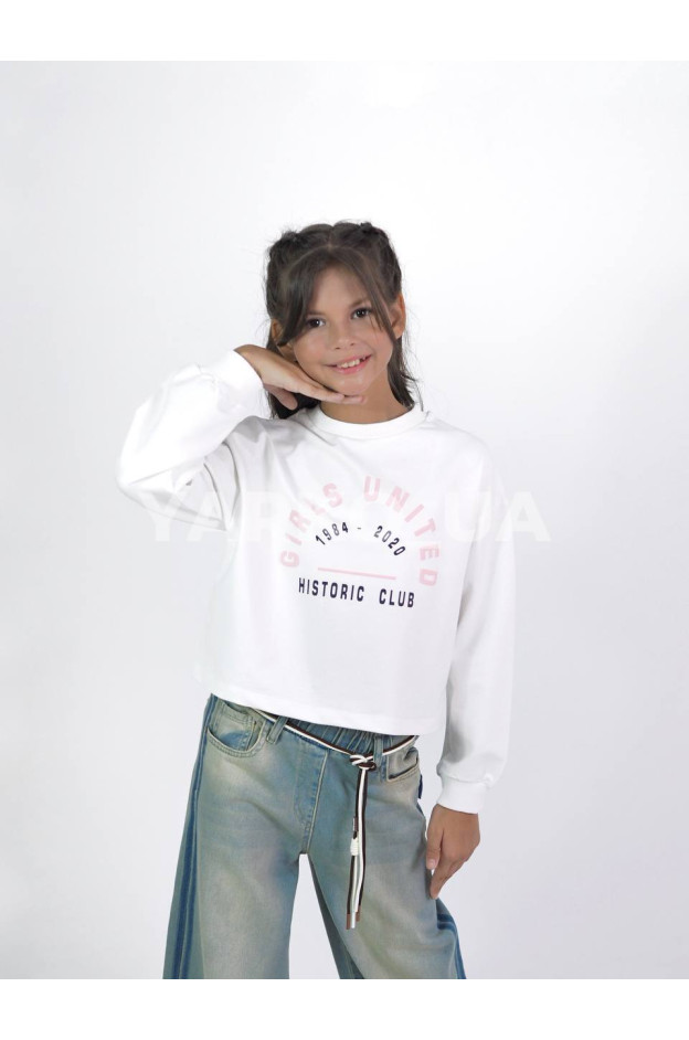 Світшот WANEX для дівчаток весна/осінь 32509 котон білий Girls united 128(р)