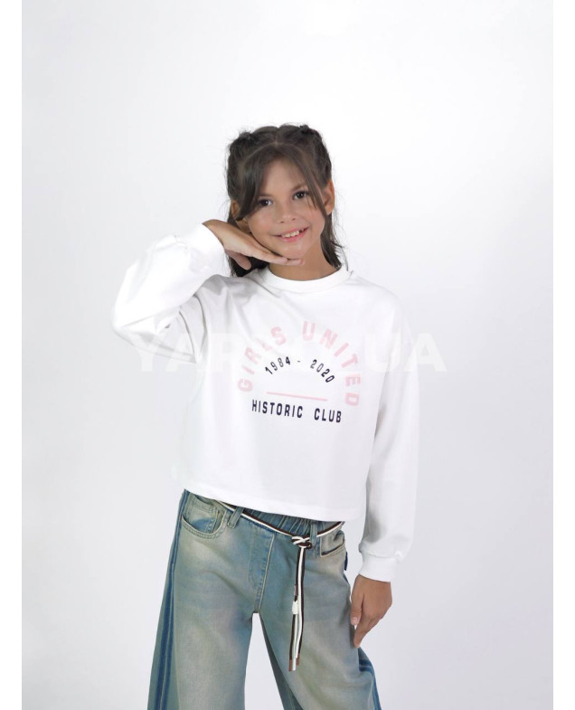 Світшот WANEX для дівчаток весна/осінь 32509 котон білий Girls united 128(р)
