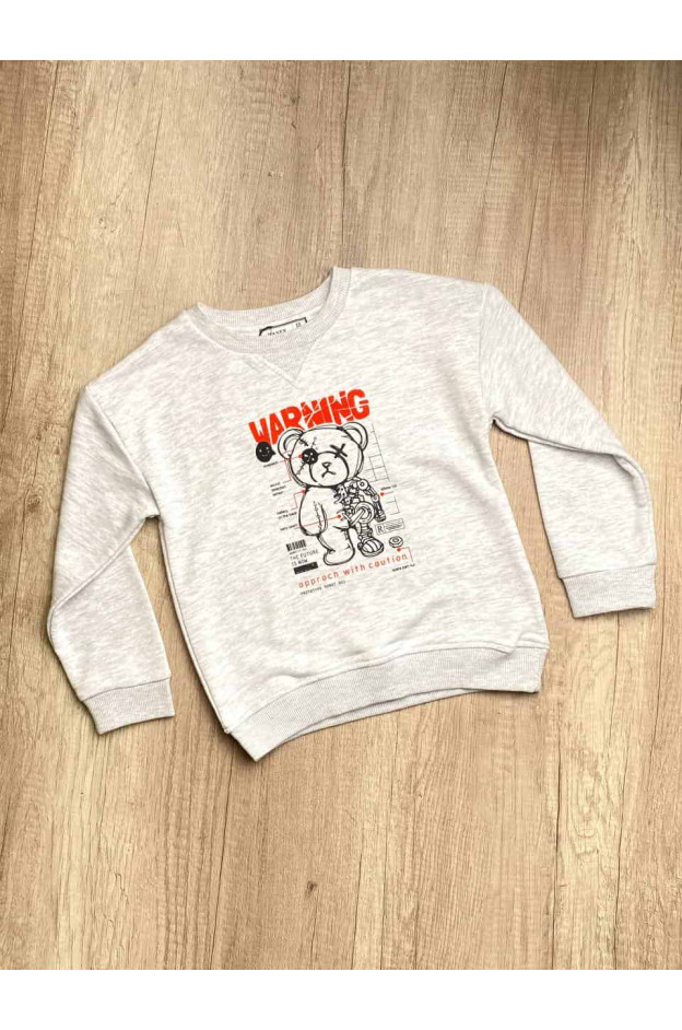 Світшот для хлопчика весна/осінь 16633 котон сірий меланж WARNING 98(р)