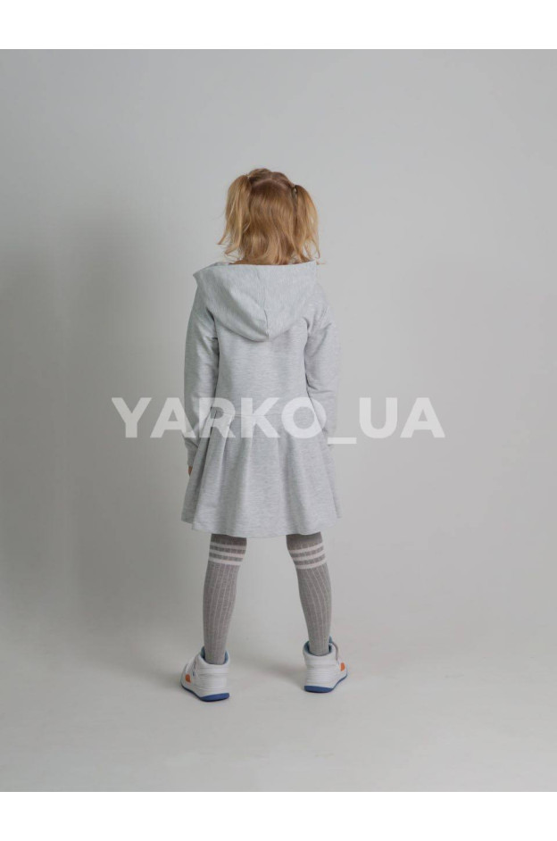 Сукня WANEX для дівчинки весна/осінь 42452 котон сірий з капюшоном 92(р)
