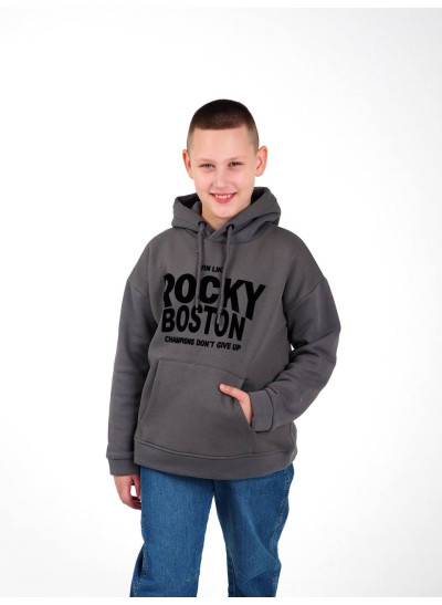 Худі WANEX для хлопчиків на зиму 16870 котон/фліс антрацит ROCKY 134(р)