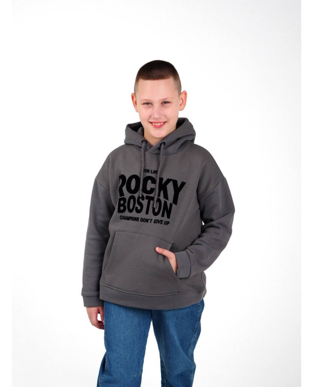 Худі WANEX для хлопчиків на зиму 16870 котон/фліс антрацит ROCKY 134(р)