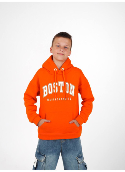 Худі WANEX для хлопчиків на зиму 16691 котон/фліс оранж BOSTON 134(р)