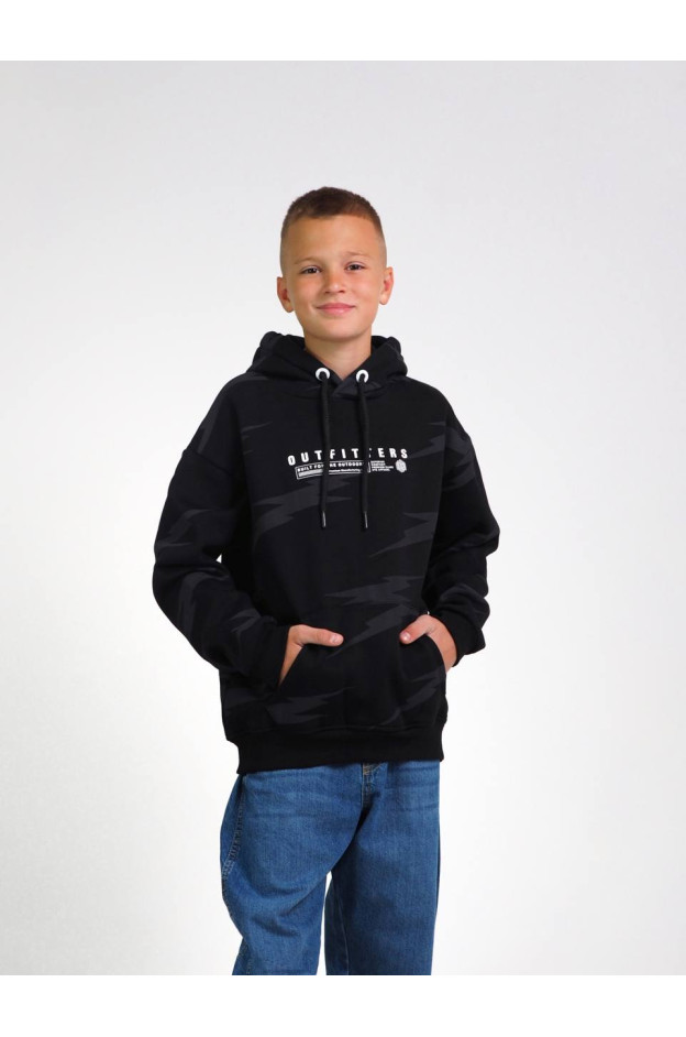 Худі WANEX для хлопчиків на зиму 16743 котон/фліс чорний OUTFITTERS 134(р)