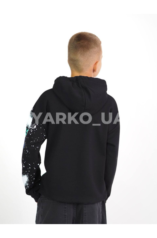 Худі WANEX для хлопчиків весна/осінь 16735 котон чорний фарби 140(р)