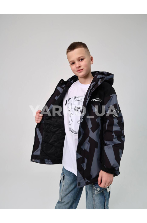 Куртка для хлопчиків весна/осінь T23513 холофайбер/котон чорний/сірий Chest 120(р)