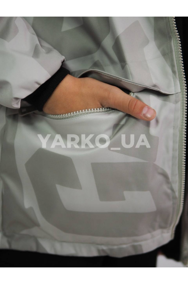 Куртка для хлопчиків весна/осінь LD-8103# плащівка/поліестер оливка/чорний літери 116(р)