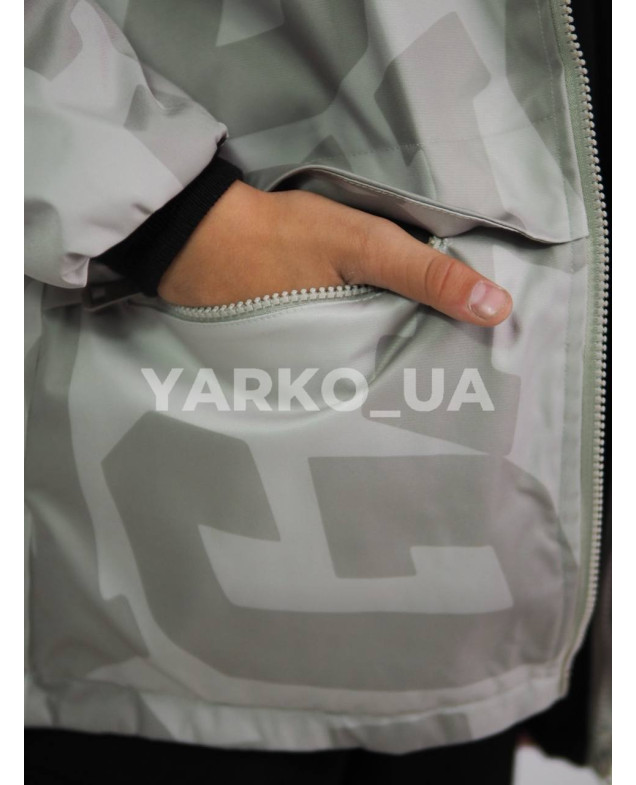 Куртка для хлопчиків весна/осінь LD-8103# плащівка/поліестер оливка/чорний літери 116(р)