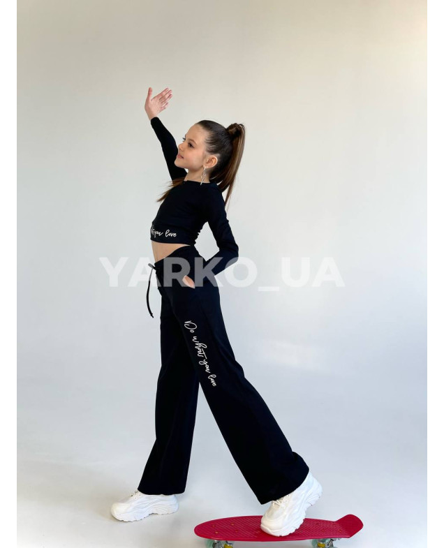 Костюм Mini Moda для дівчат 3152 з бавовни чорний You Love 140(р)