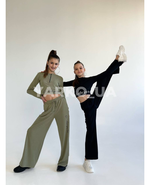 Костюм Mini Moda для дівчат 3152 з бавовни чорний You Love 140(р)