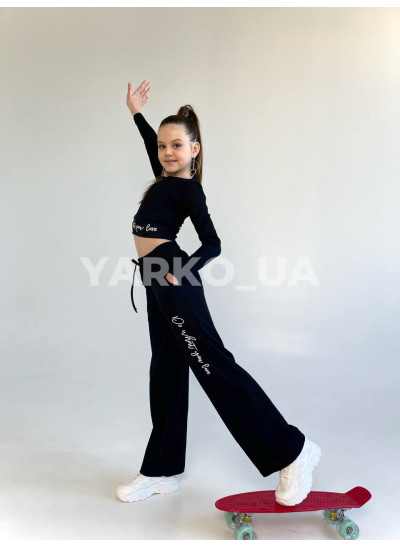Костюм Mini Moda для дівчат 3152 з бавовни чорний You Love 140(р)