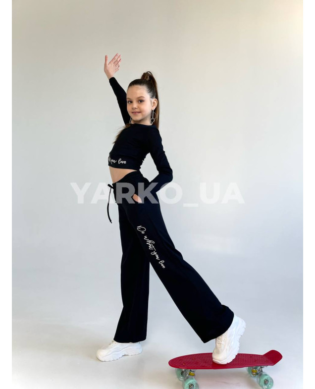 Костюм Mini Moda для дівчат 3152 з бавовни чорний You Love 140(р)