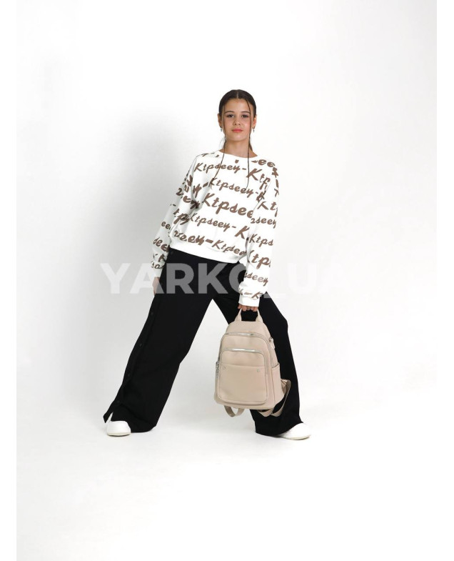 Світшот Mini Moda для дівчаток весна/осінь 4115S котон/пе молочний/коричневий Ktpdeey 140(р)