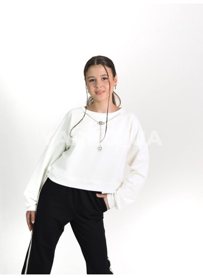 Світшот Mini Moda для дівчаток весна/осінь 34052M котон/пе молочний ланцюжок 128(р)