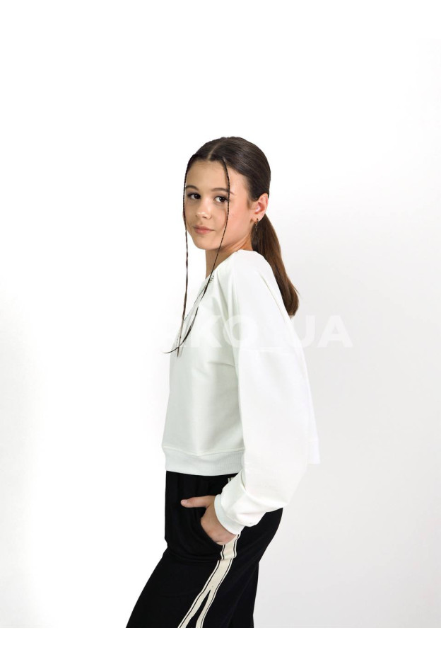 Світшот Mini Moda для дівчаток весна/осінь 34052M котон/пе молочний ланцюжок 140(р)