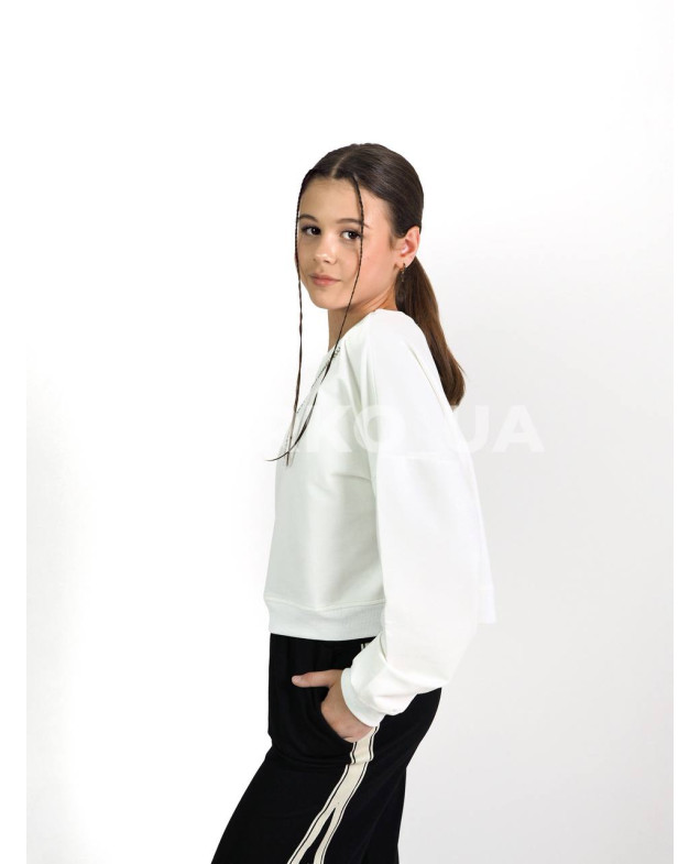 Світшот Mini Moda для дівчаток весна/осінь 34052M котон/пе молочний ланцюжок 140(р)