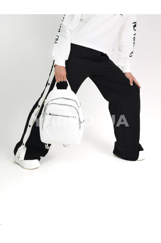 Брюки Mini Moda для дівчаток весна/осінь 3966M котон/пе чорний/молочний палаццо кнопки на лампасах 128(р)