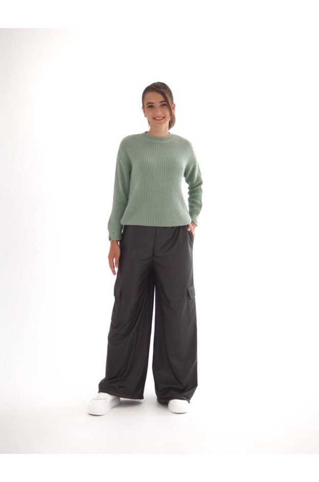 Светр Mini Moda для дівчаток весна/осінь 721S котон/акрил оливковий рванка 128(р)