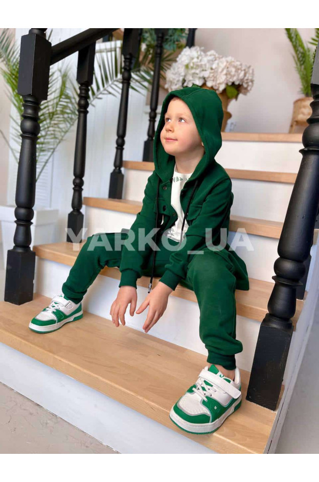 Костюм для хлопчиків 5492-2 з котону чорний кнопки 128(р)