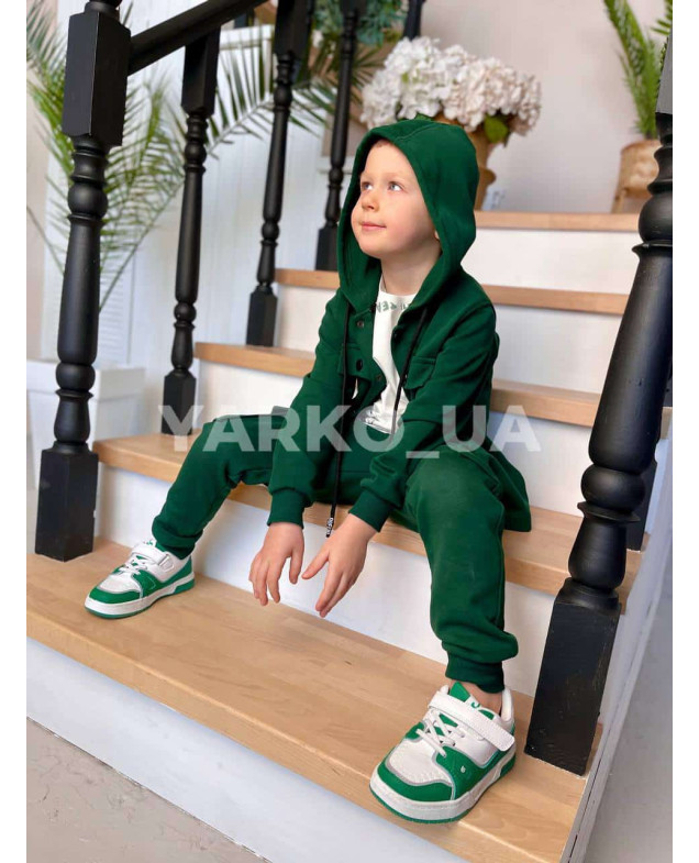 Костюм для хлопчиків 5492-2 з котону чорний кнопки 128(р)