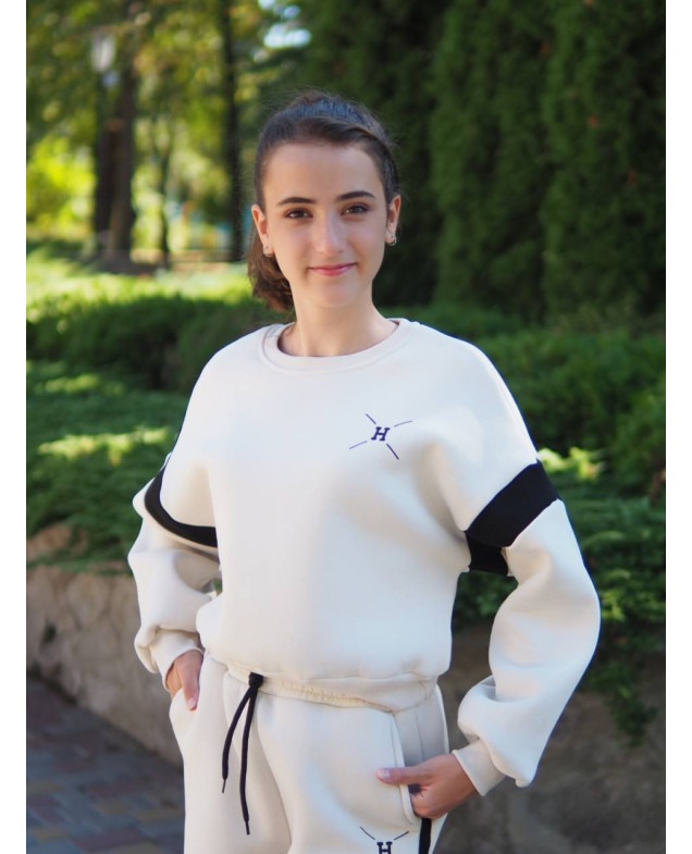 Костюм спортивний HAYKIDS для дівчаток на зиму 24WB102 котон/фліс лате вишивка H 152(р)