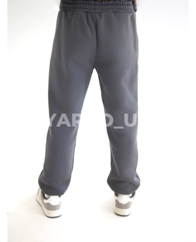 Костюм спортивний HAYKIDS для хлопчиків на зиму 24WE066-2 котон/фліс сірий нашивка A 146(р)