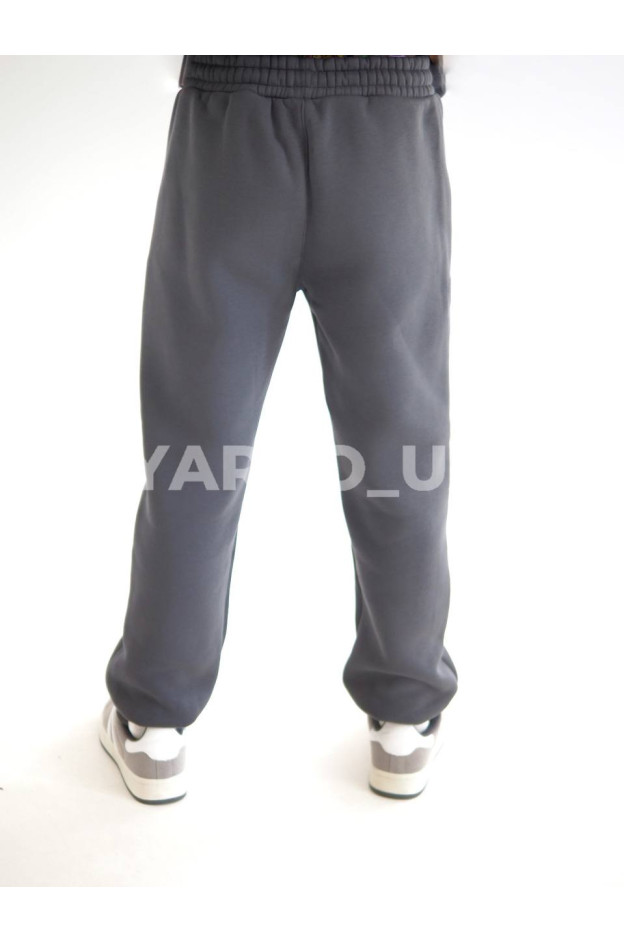 Костюм спортивний HAYKIDS для хлопчиків на зиму 24WE066 котон/фліс сірий нашивка A 116(р)