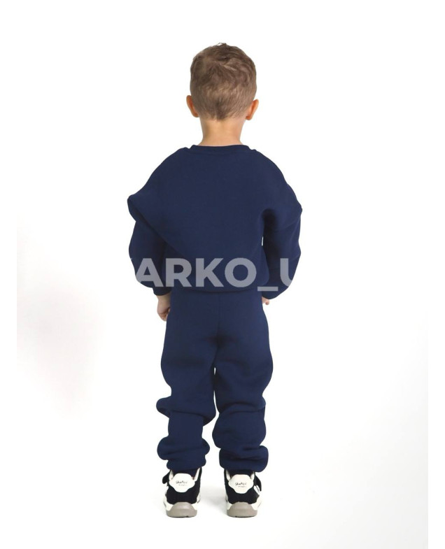 Костюм спортивний HAYKIDS для хлопчиків і дівчаток на зиму 24WB041 котон/фліс темно-синій Mr. Happy 104(р)