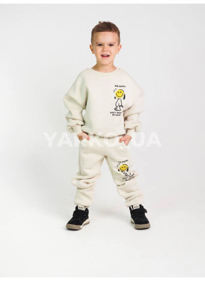 Костюм спортивний HAYKIDS для хлопчиків і дівчаток на зиму 24WB041 котон/фліс лате Mr. Happy 122(р)