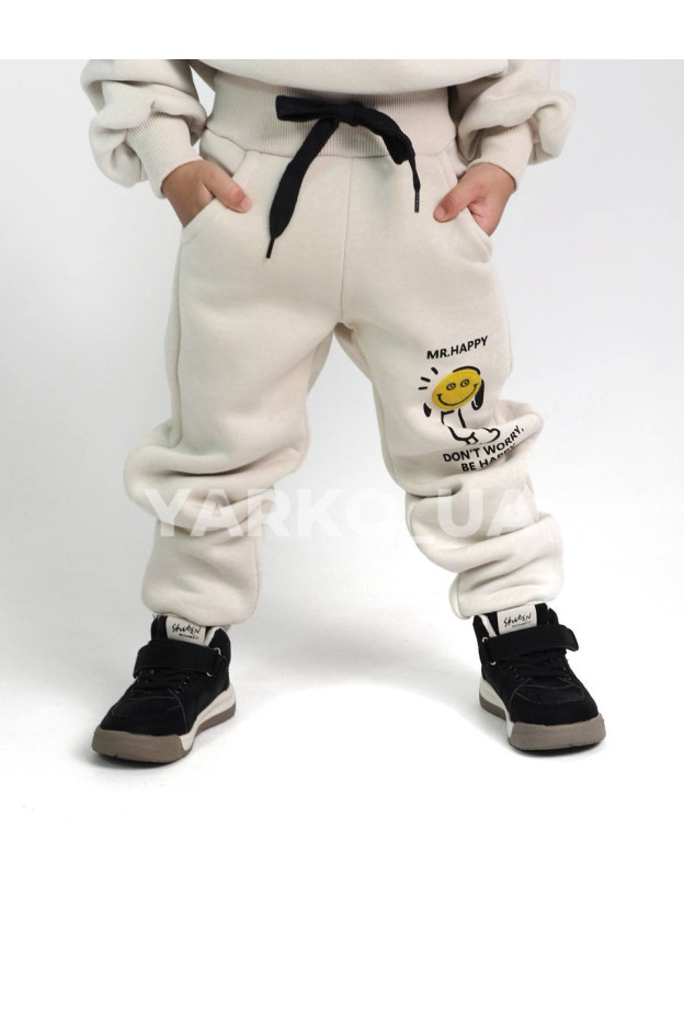 Костюм спортивний HAYKIDS для хлопчиків і дівчаток на зиму 24WB041 котон/фліс лате Mr. Happy 122(р)
