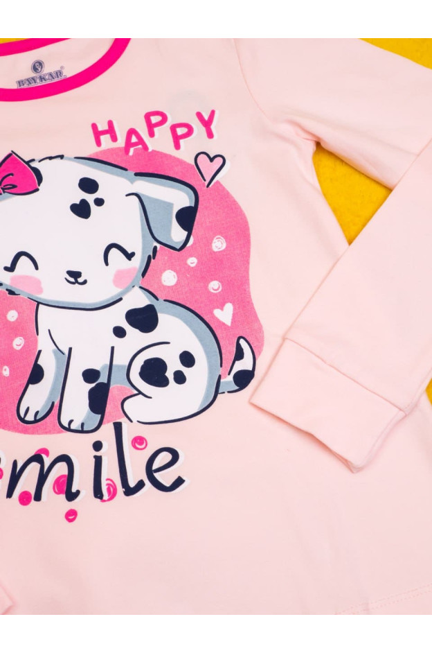 Піжама для дівчинки весна/осінь 9198 котон рожевий Happy Smile 98-104(р)