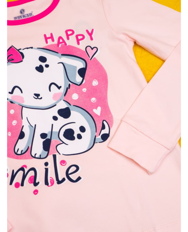 Піжама для дівчинки весна/осінь 9198 котон рожевий Happy Smile 98-104(р)