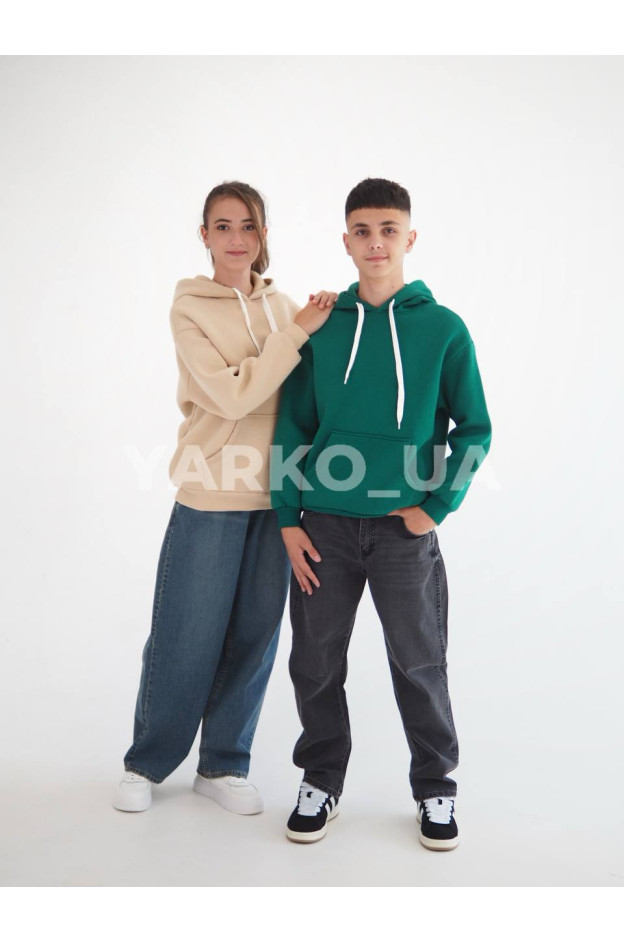 Худі HAYKIDS для хлопчиків і дівчаток на зиму 1363 котон/фліс зелений база 152(р)