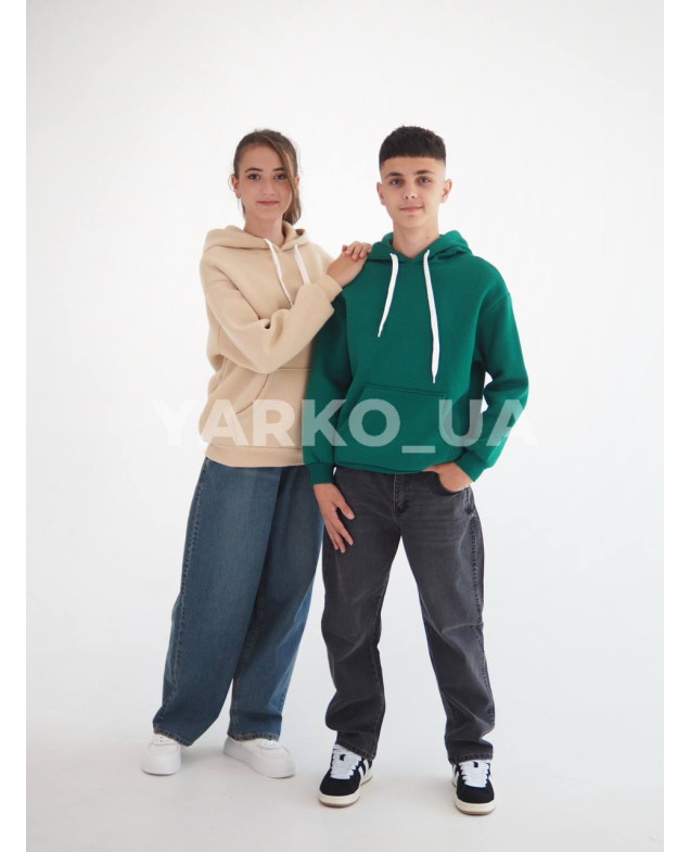 Худі HAYKIDS для хлопчиків і дівчаток на зиму 1363 котон/фліс зелений база 152(р)