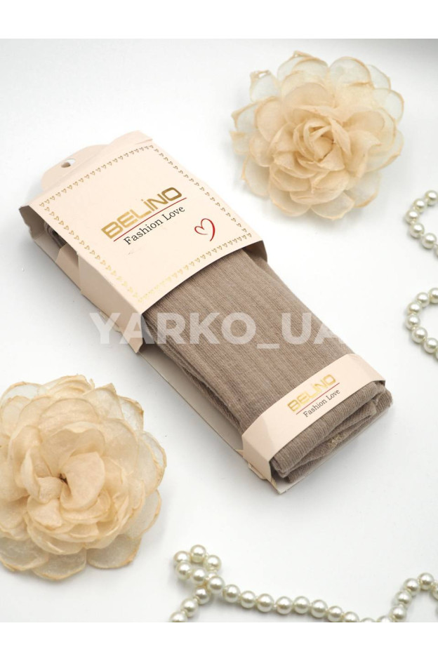 Колготи BELINO для дівчаток весна/осінь K336001 котон мокко рубчик 11-12(р)