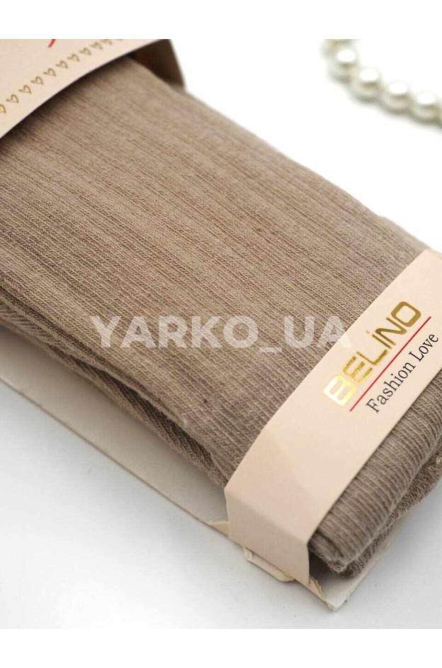 Колготи BELINO для дівчаток весна/осінь K336001 котон мокко рубчик 11-12(р)