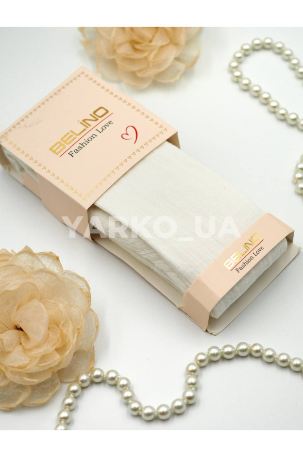Колготи BELINO для дівчаток весна/осінь K336001 котон білий рубчик 11-12(р)