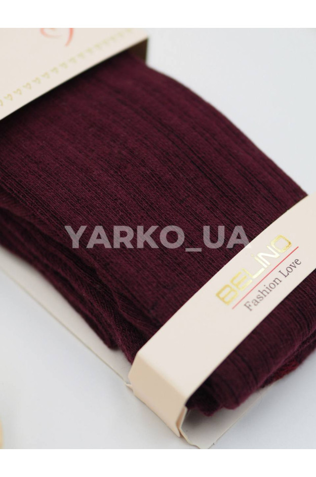 Колготи BELINO для дівчаток весна/осінь K336001 котон бордо рубчик 11-12(р)
