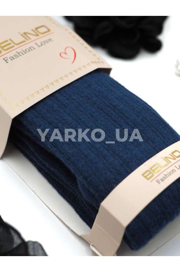 Колготи BELINO для дівчаток весна/осінь K336001 котон синій рубчик 11-12(р)