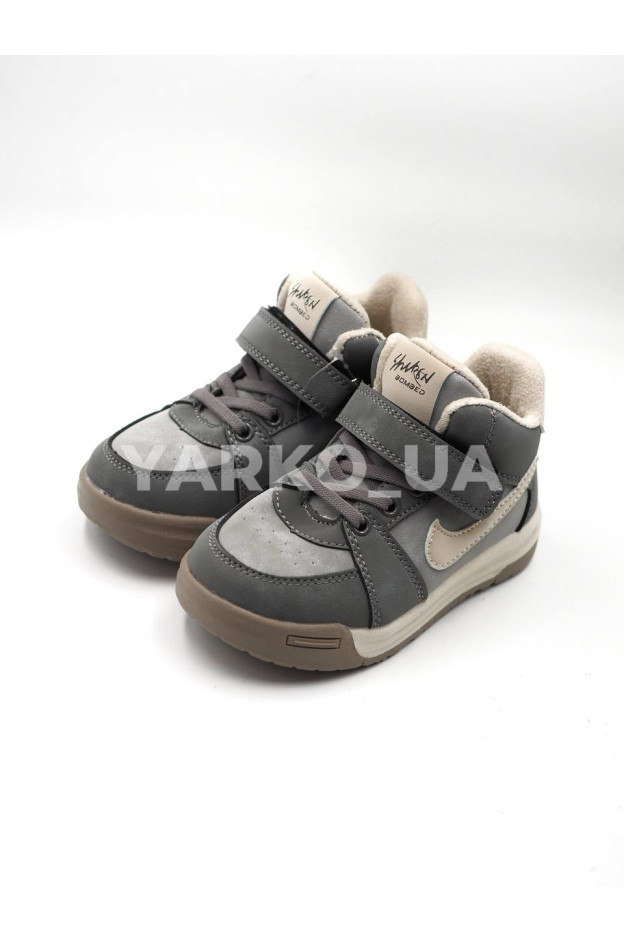 Хайтопи BESSKY для хлопчика весна/осінь BE3680-3A екошкіра сірий Shirsn 25(р)