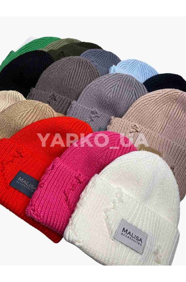 Шапка Malisa для дівчинки весна/осінь 996614 котон/акрил хакі рванка 54-56(р)