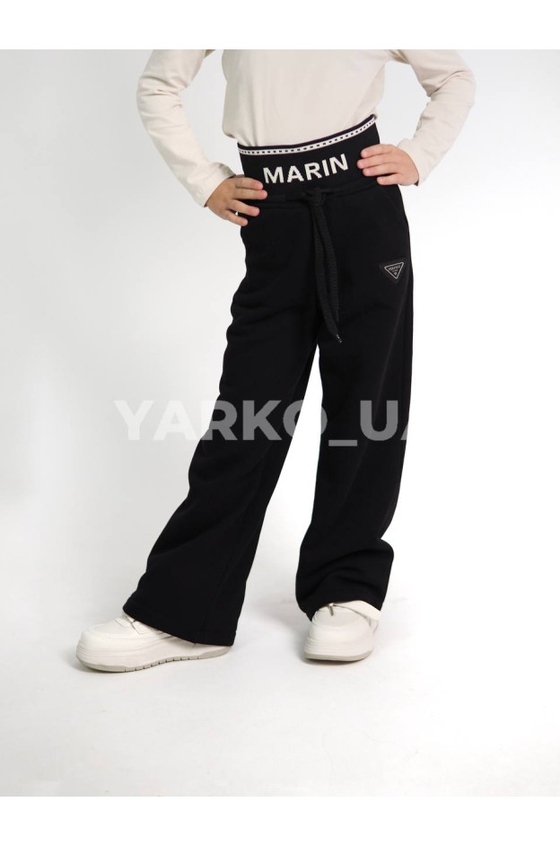 Брюки Olis для дівчинки на зиму 996618 котон/пе мікрофліс чорний Marin 128(р)