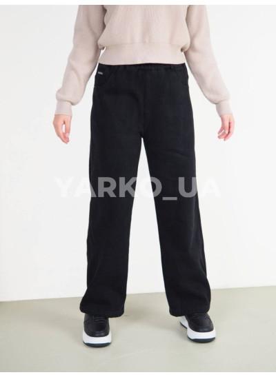 Джинси для дівчинки на зиму 252803 котон/велюр чорний Takota 140(р)