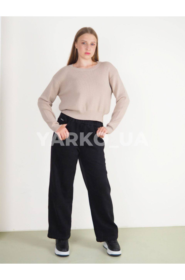 Джинси для дівчинки на зиму 252803 котон/велюр чорний Takota 140(р)