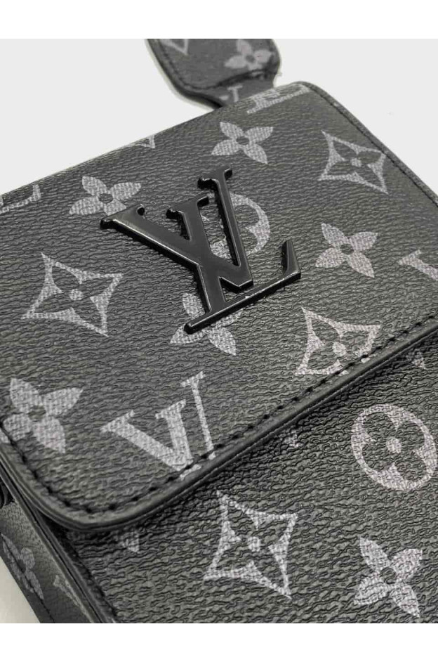 Сумка для дівчинки 8807# екошкіра чорний месенджер LV 12 х 17 х 4 см