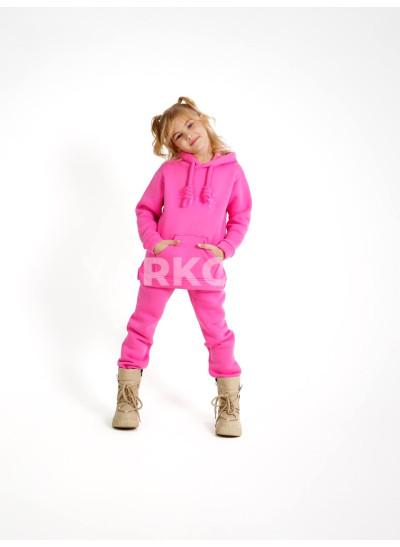 Костюм спортивний DI&LI для дівчинки на зиму 996658 котон/фліс рожевий Barbie 122(р)